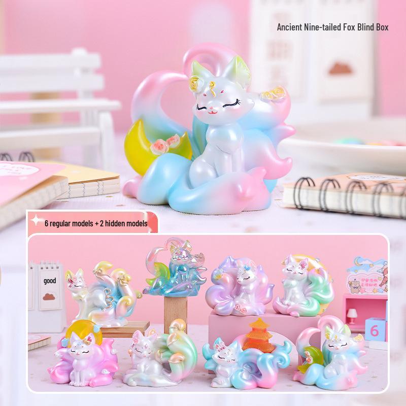 Douyin Trendiges Plüschtier Neunschwänziger Fuchs - Niedliche Blindbox Harzornament