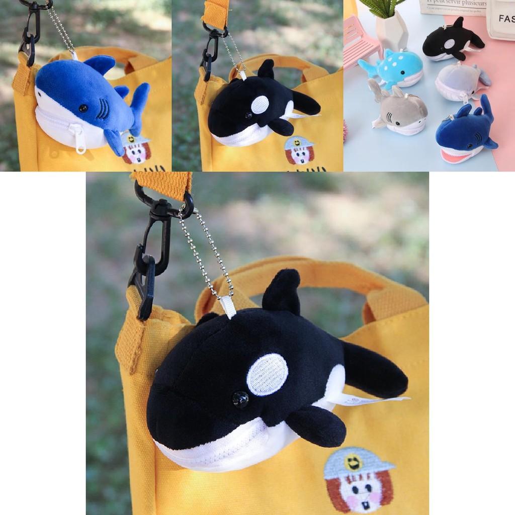 Cute Shark Blue Whale Orcinus Orca Plush Doll Pendant Wallet For Kids And Collectors