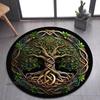 Tree of Life Retro Printed Round Carpet Living Room Bedroom Beautiful Carpet Non -slip Door Pad Floor Mats Birthday Gift
