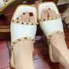 Women's summer new rivet designer open-toe slippers casual comfortable thick-soled non-slip wear-resistant flip-flops36--43sizes