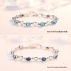 Ocean Heart Couple's Silver Bracelet: Women's Korean Style, Ideal Gift for Girlfriend on Women's Day or Birthday