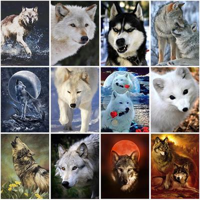 Diy Wolf 5d Diamond Painting Full Round Drill Christmas Gift Home Decoration Diamond Embroidery Cross Stitch Handcraft Art Kits