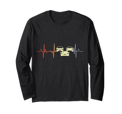 I Love Sports Car Heartbeat Long Sleeve T-Shirt