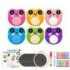 Punch Needle Coaster Kit 6Pcs Animal Frog Punch Needle Embroidery Kits for Beginners Art Work Decor Coasters Kit