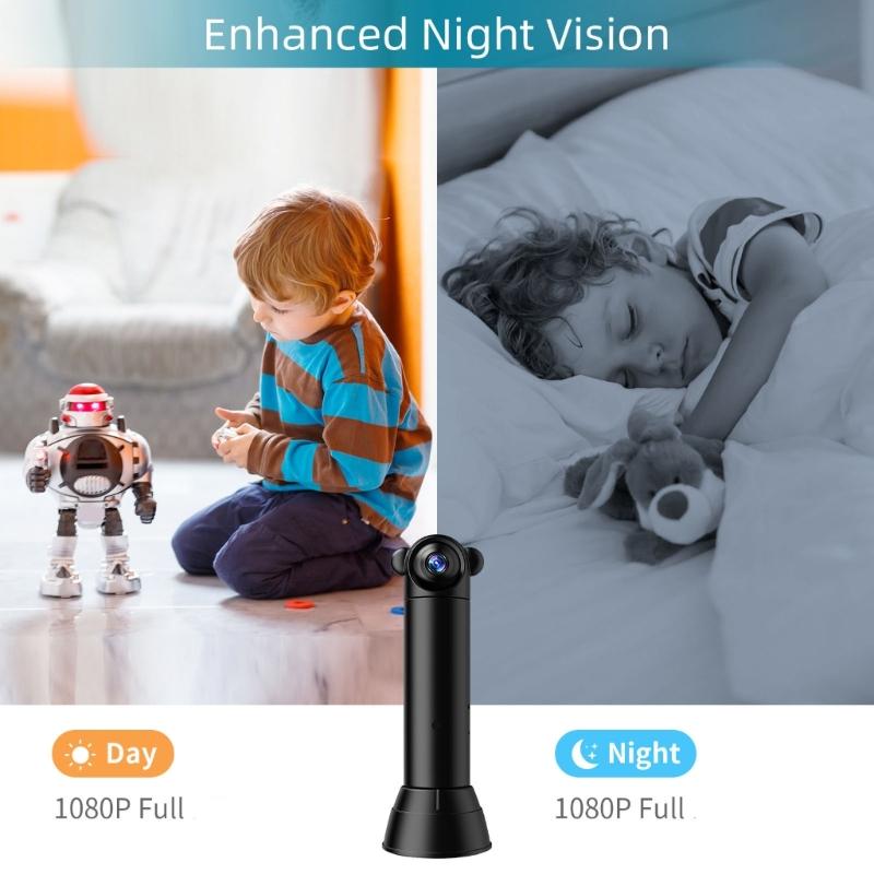 Home Security Camera 1080P High Definition 260 Degree Panoramic View Lens Night Vision APP Remote Viewing