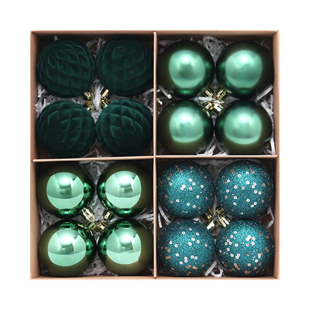 16-Pack Christmas Ball Ornament Set with Gift Box, Electroplated Painted Hanging Tree Decorations