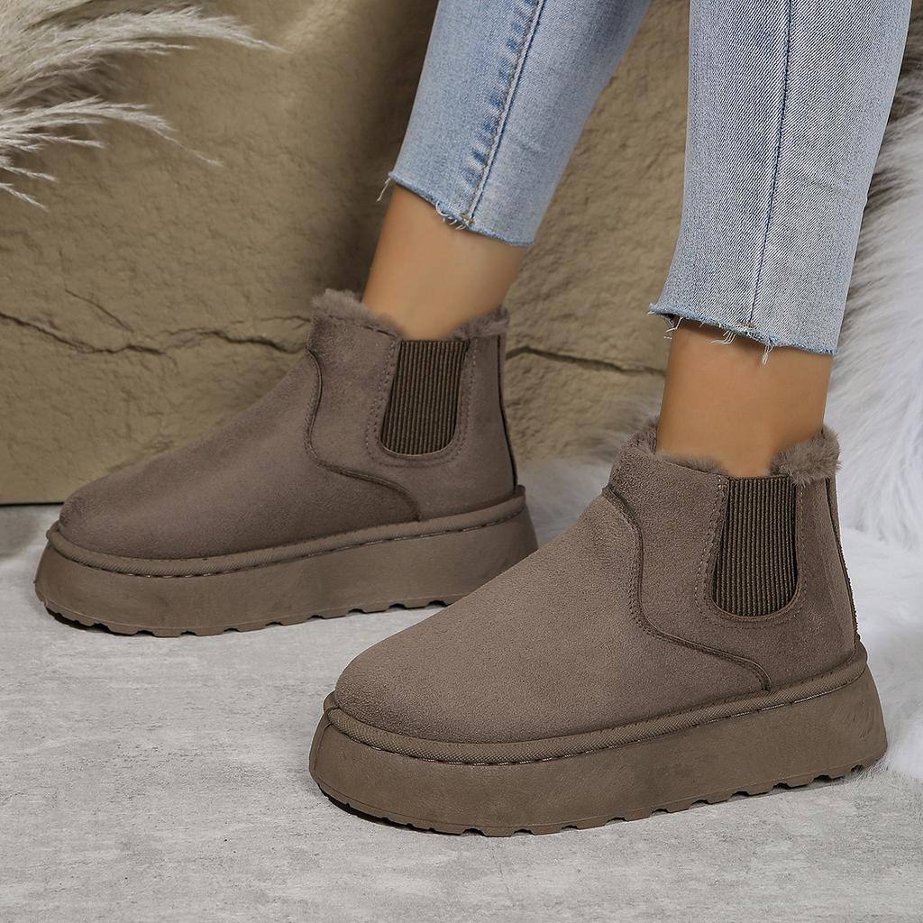 Large Size Short Boots, Thick-soled Women's Snow Boots, Winter Plus Velvet Thickened Feet, Warm Bread Cotton Boots
