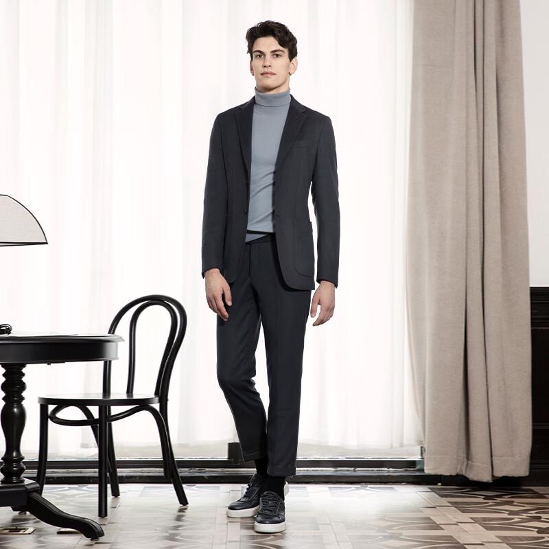 VICUTU Men's Dark Grey Wool Blend Business Suit Collection