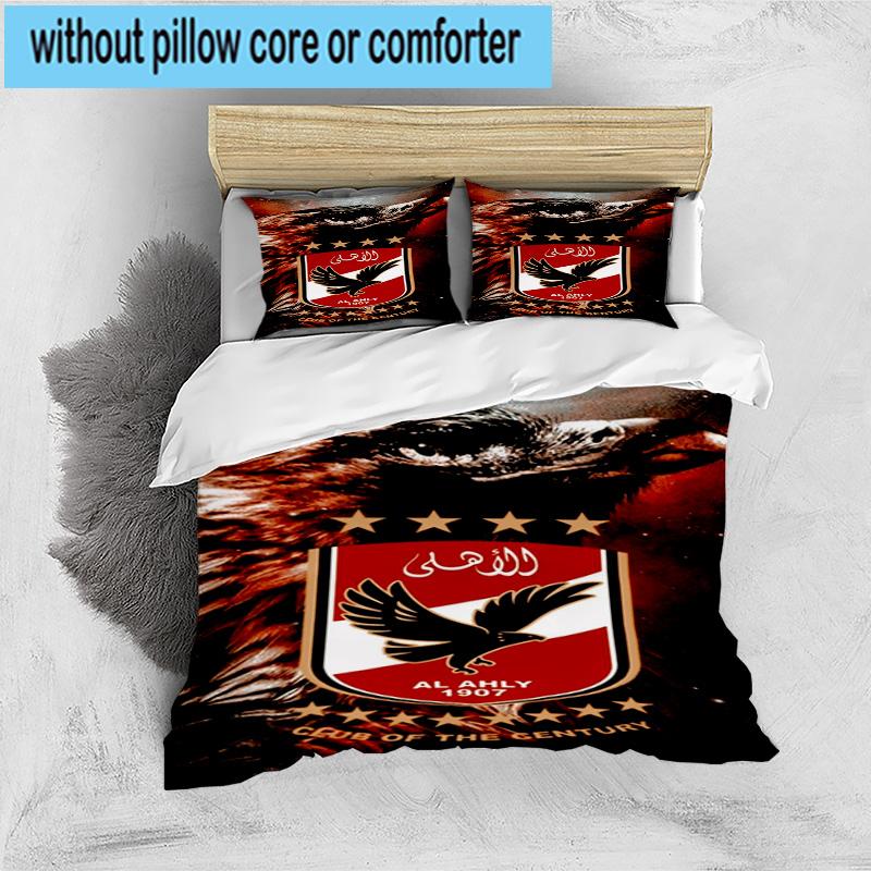 3pcs Al Ahly FC Printed Bedding Set Duvet Cover Closure Includes 1 Duvet Cover & 2 Pillowcases Bedding Sets Home Decor Gifts