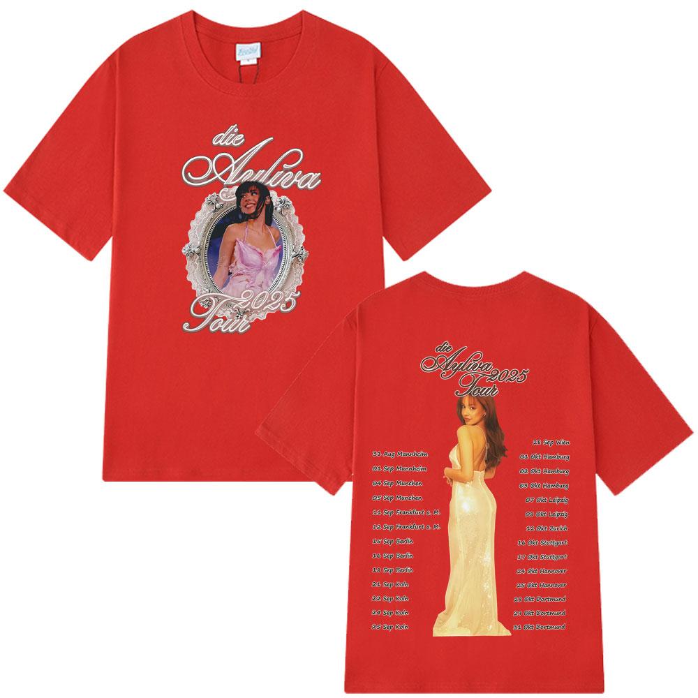 2025 Summer Die Ayliva Tour Hot Sale 100 Pure Cotton Printed Unisex Women Streetwear Aesthetic Harajuku Leisure Tshirts Y2k