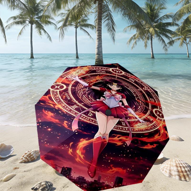 Sailor Moon Print Umbrella Automatic Opening/ Closing - Portable Foldable Design - Daily use for Travel/Outdoor - Gift for Birthday