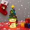 Christmas Cartoon Snowman Ornament USB Powered Glowing Xmas Tree Topper Snowman Figurine Home Office Holiday Party Decoration