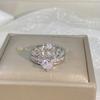 White Copper Hand Decoration Ring Double Layer Crown Women's 2 Piece Combination Ring