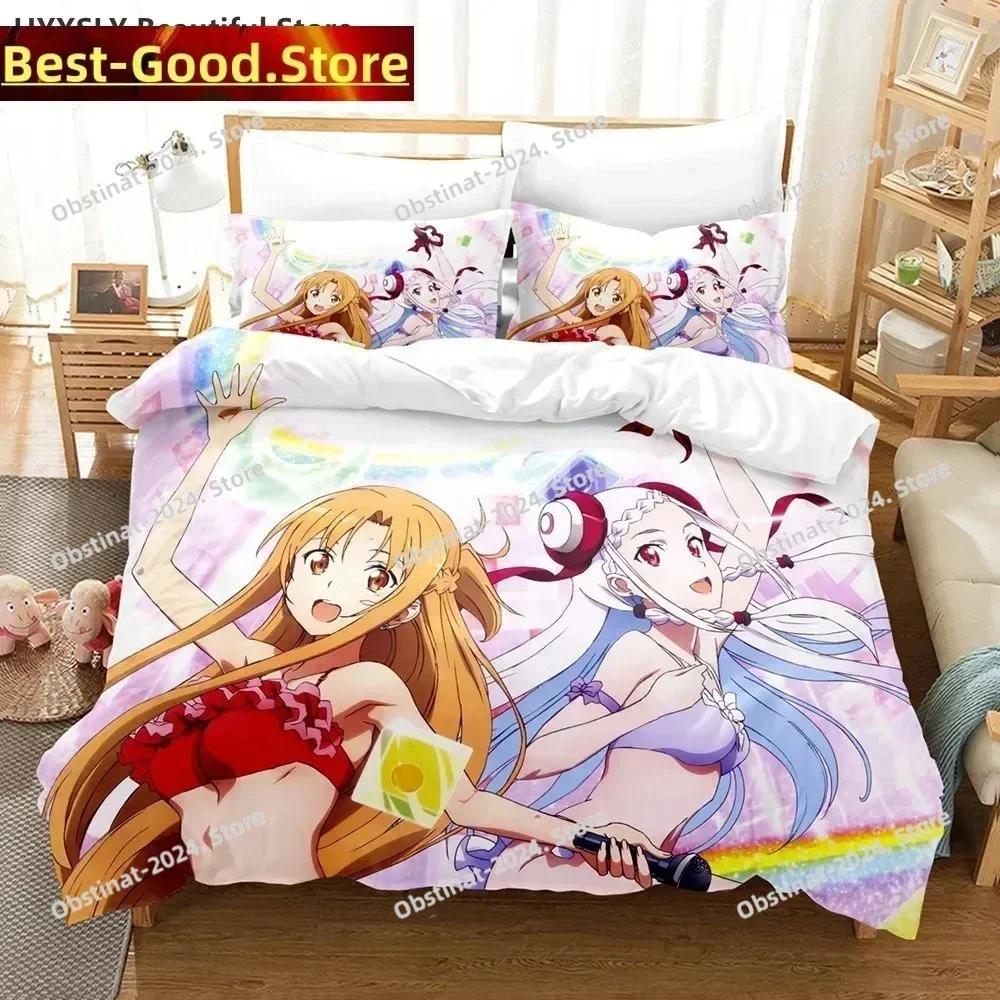 Sword Art Online Bedding Set Printed single Comforter Quilt Bed Cover Duvet Cover Pillow Case 3 Pieces Sets Kids Adult Size