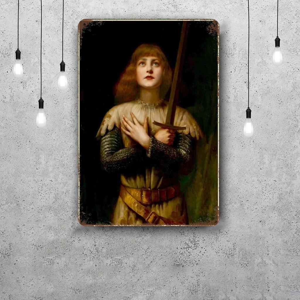 St Joan of Arc Vintage Metal Tin Signs Posters Decor Retro Metal Plaque Wall Art Decor for Garage Bar