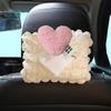 New Cute Cartoon Red Hearts Car Tissue Box Hanging Paper Holder for Car Back Seat Headrest Armrest Paper Organizer Storage