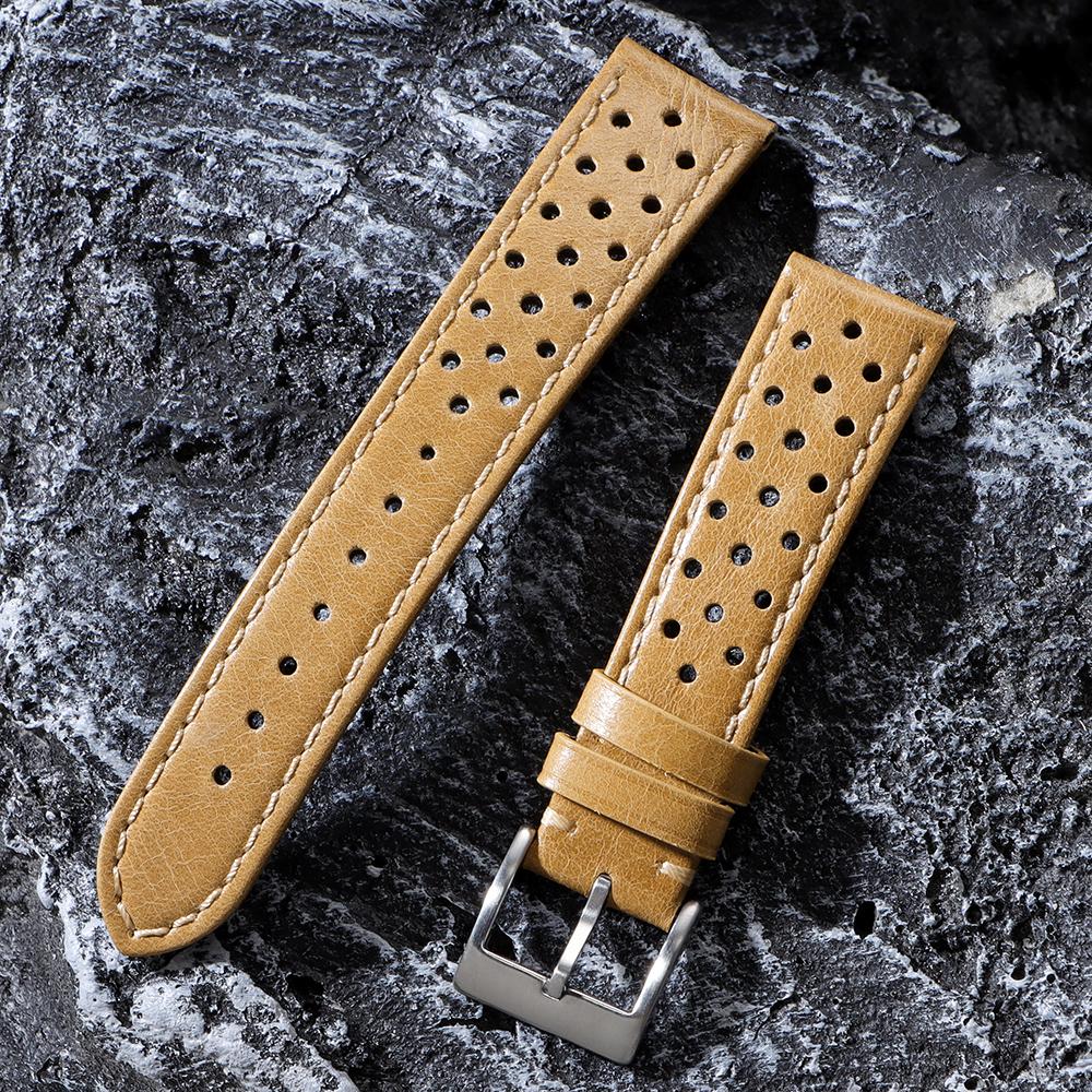 Vintage Echtlederarmband für Omega für Samsung Galaxy Watch 6 5 4 Weiches Rindsleder Atmungsaktives Armband 18 20mm 22mm Armbänder