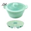 Nonstick Easy Clean Steam Insert Foldable Silicone Microwave Steamer, Collapsible Steamer Bowl, Heat Resistant Vegetable Heat-Resistant Food-Grade