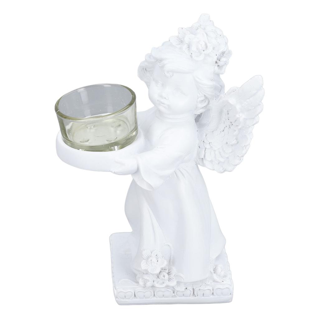 Angel Candle Holder Retro Cute Romantic Decorative Figurine Tealight Holder for Living Room Office