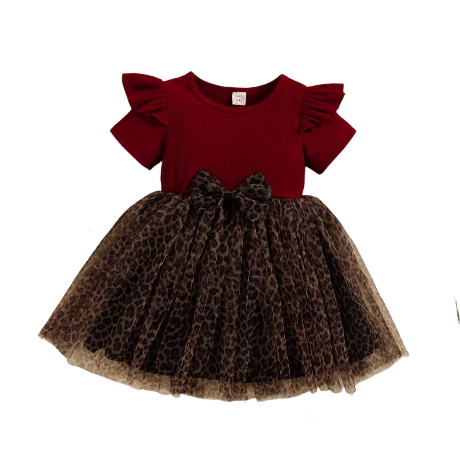 

Платье-сетка с короткими рукавами и юбкой для девочек 90 винный