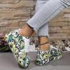 Plus Size Graffiti Lace-up Low-top Women's Thick-Soled Casual Skate Shoes