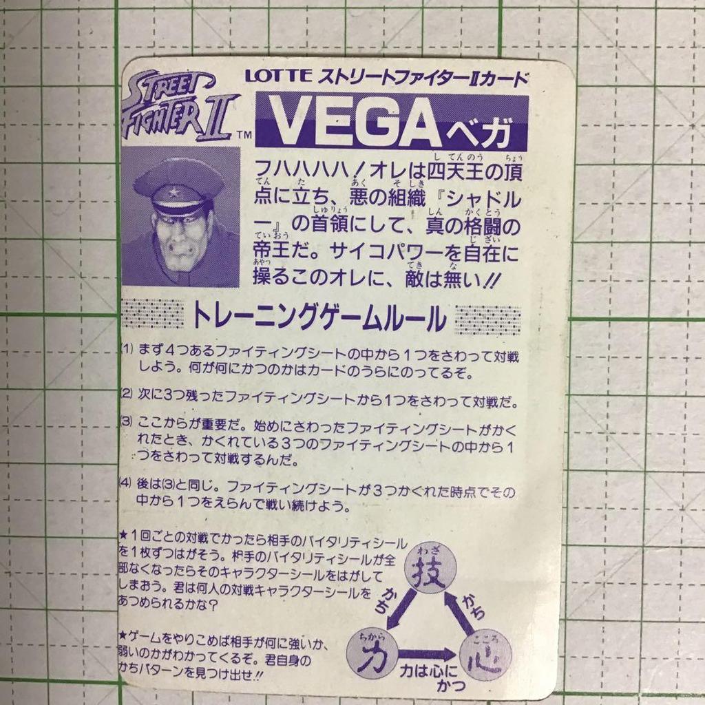 Used Lotte Street Fighter II card (Vega, misprinted?) 1 piece