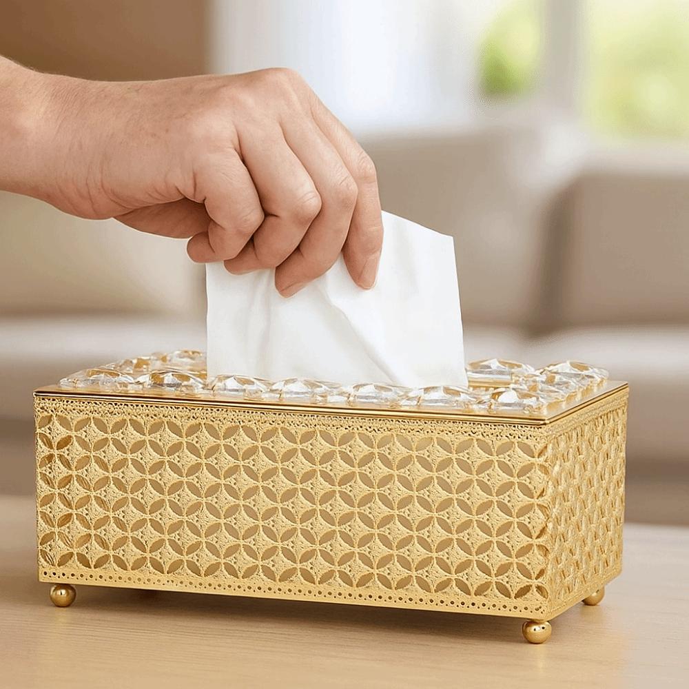 Light Luxury Table Tissue Box European Style Napkin Dispenser Paper Box Napkin Box  Hotel