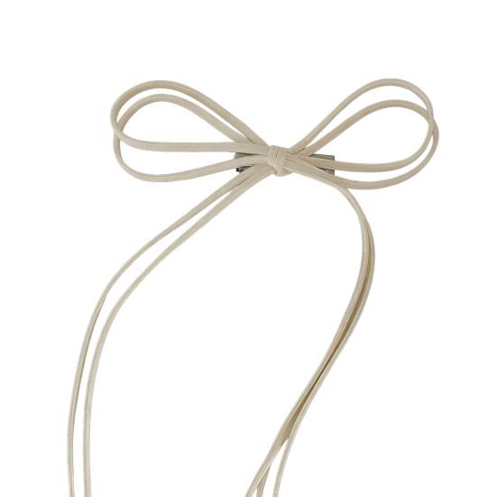 Hairpin Suede Texture Long Ribbon Double Bow Hair Clip Half-Tied Hair Ponytails Autumn Winter Hair бежевый