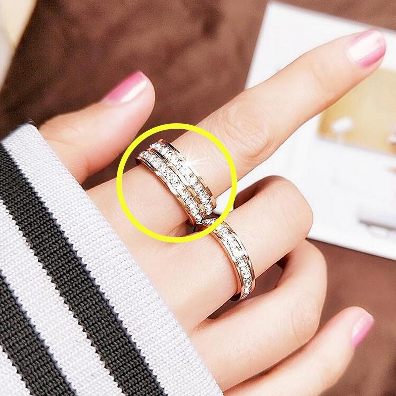 New Hot Selling Classic Stainless Steel Diamond Ring For Women Men Jewelry Accessories Size 5-12