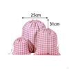 3x Easter Drawstring Bag Burlap Decorations Goodie Treat Bags