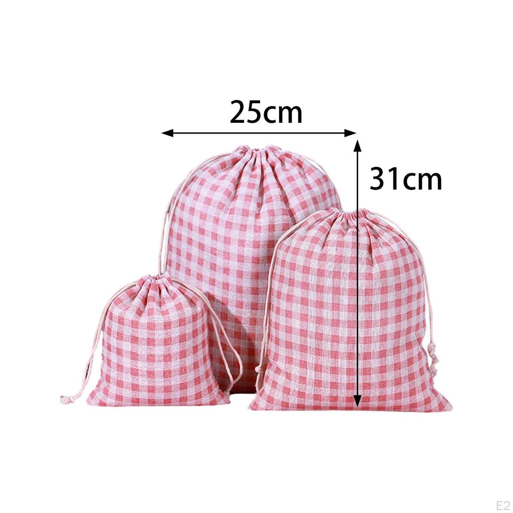 3x Easter Drawstring Bag Burlap Decorations Goodie Treat Bags