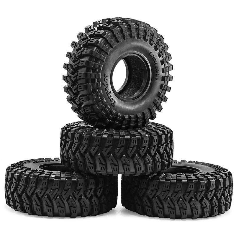 4Pcs 1.9 Inch 1/10 RC Crawler Rubber Rock Tires for Traxxas TRX4 TRX6 Axial SCX10 90046 RC4WD D90 D110 Upgrade Parts