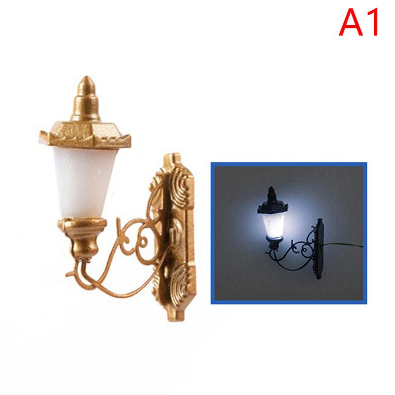 1:87 Miniature Led Lamppost Wall Light Model Diy Micro Landscape Architectural