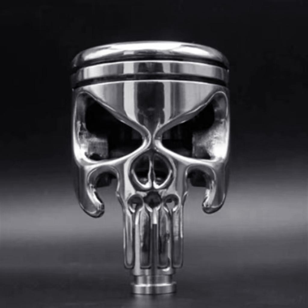 Stylish Gear Lever Head Handle Stainless Steel Skull Shape Shifter Stick Knob for Manual/Automatic Transmission Vehicles