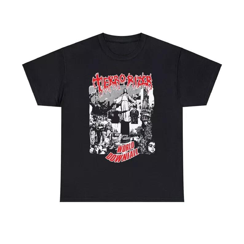 

Terrorizer World Downfall T Shirt Grundcore Vintage Death Metal Napalm Death Y2K Unisex T-Shirt XXL
