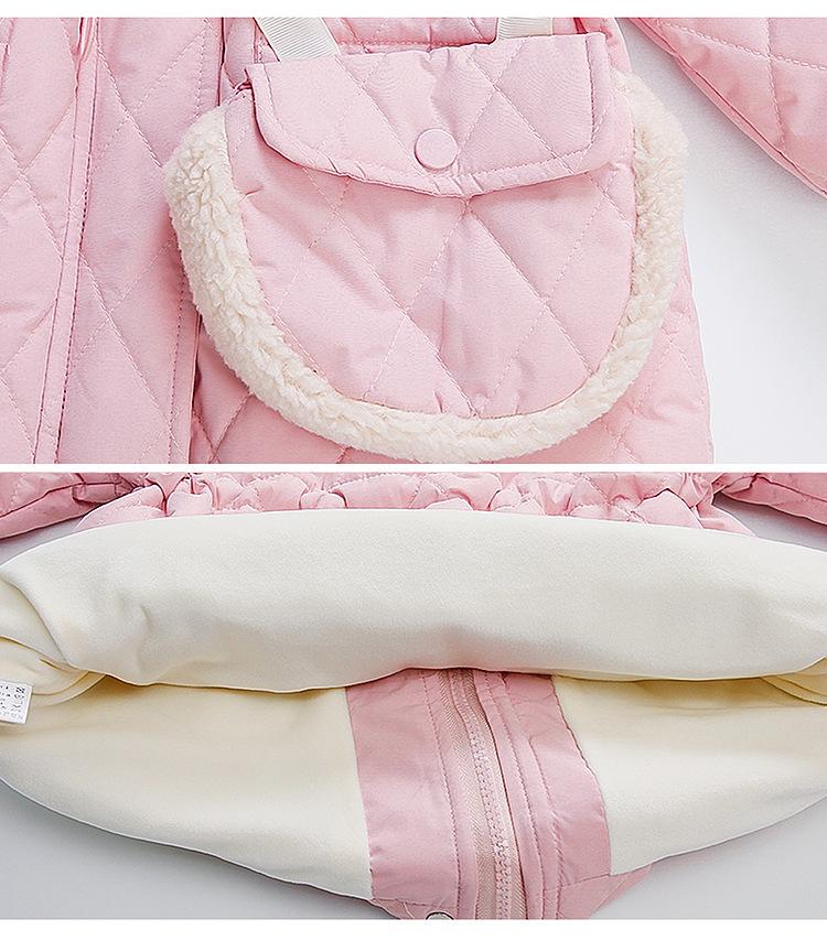 Girls' 2025 Fleece-lined Winter Coat: New Thickened Cotton Jacket for Autumn & Winter