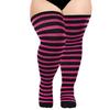 Halloween Weihnachten Gestreifte Gestrickte Oberschenkelhohe Socken für Damen Dicke Oberschenkel Überknielange Strümpfe Super Elastische Strumpfwaren