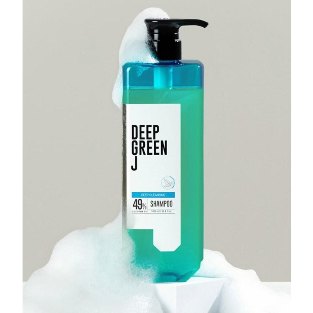 J.Sup Deep Green J Tea Tree Hair Loss Oily Cool Shampoo, 1L, 1 Unit
