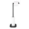 Floor-Standing Round Base Toilet Paper Holder with Detachable Towel Rack