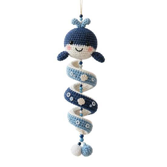 Decorative Pendant Making Kit Ocean Animal Spiral Crochet Kit, DIY Coastal Hanging Ornament Beginner Craft for Adults with Yarn And Accessories Teens,