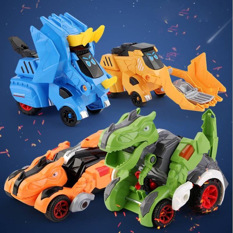 Morphing Impact Inertial Toy Dinosaur Car Model Tyrannosaurus Chariot Children
