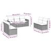 7-teiliges Gartensofa-Set mit Kissen Braun Poly-Rattan