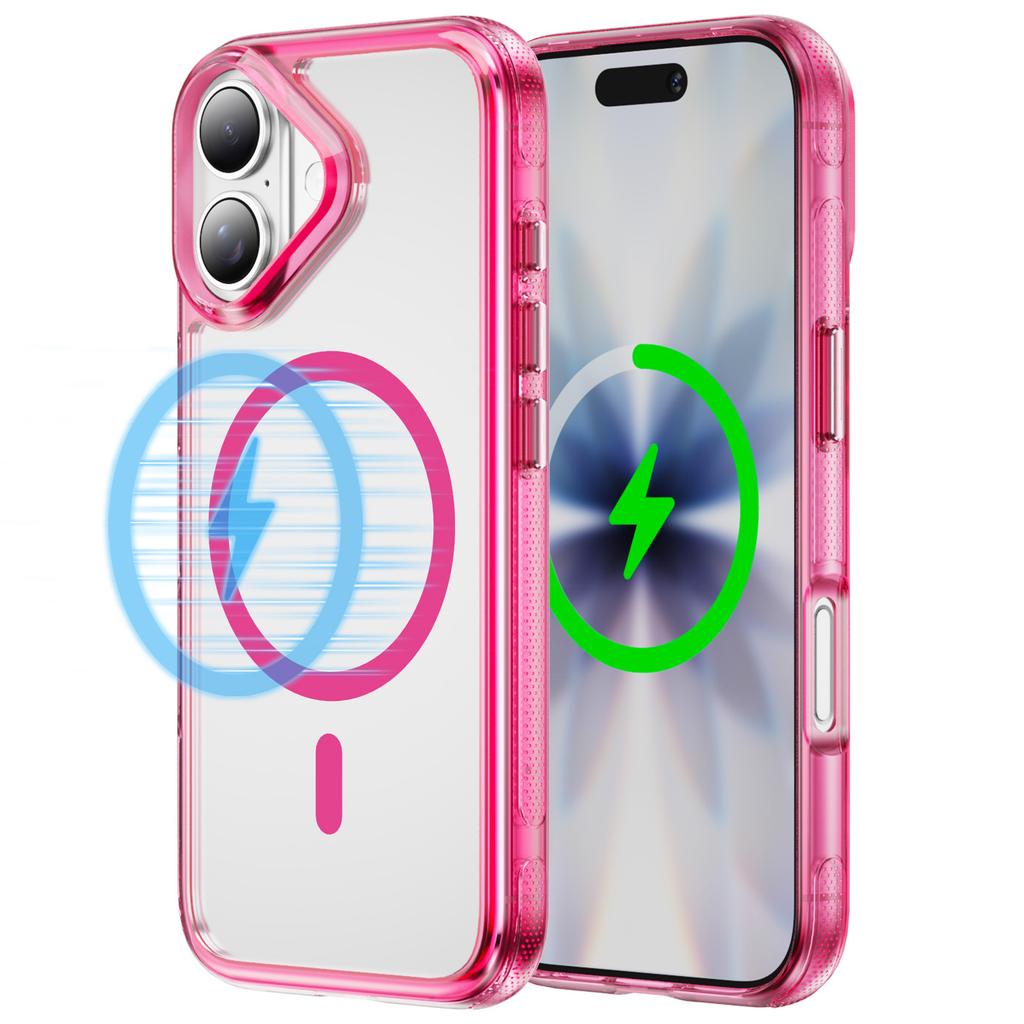 Case for 17 16 15 14 13 12 Pro Max Transparent Magnetic Protective Cover Full Coverage Wireless Charging Shock Proof Tough Shell