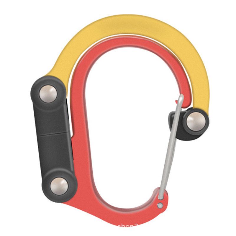 High-Quality D-Type Aluminum Carabiner with Lock – Quick Release Buckle for Outdoor Tactical Tools & Camping.