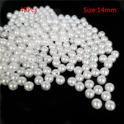 Home Party Supplies Loose Beads White Color DIY Crafts Acrylic Handmade Material For Jewelry Making Jewelry Accessories Round Imitation Pearl