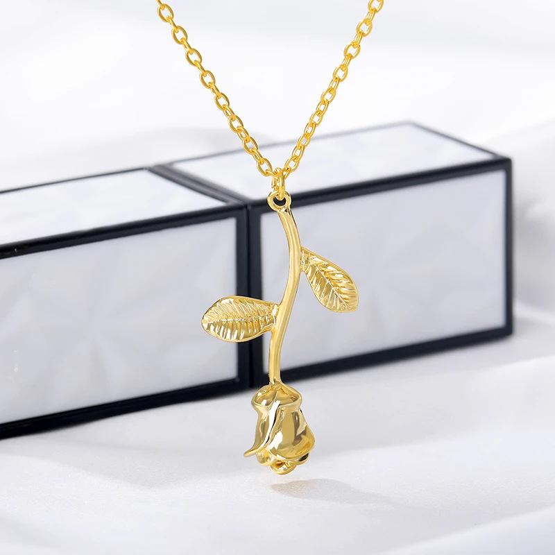 New retro romantic personalized rose pendant collarbone chain fashionable simple exquisite necklace women
