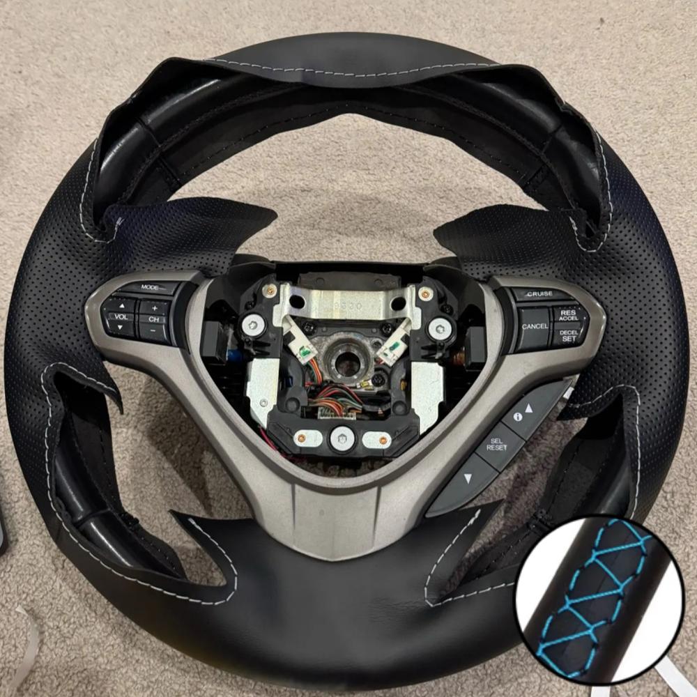 Hand-stitched Perforated Non-slip Microfiber Leather Steering Wheel Cover For Honda Spirior OId Accord 2009-2013 Car Accessories
