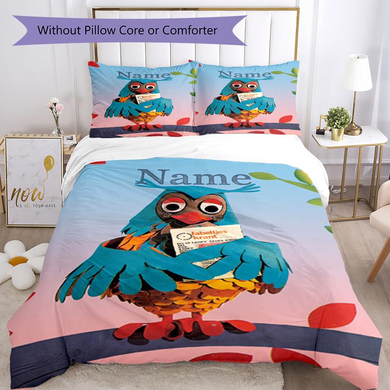 3Pcs Custom Name De Fabeltjeskrant Bedding Set Duvet Cover Closure Includes 1Duvet Cover 2Pillowcases Soft And Comfortable For All Seasons