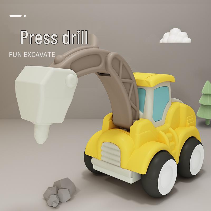 Children's Inertia Construction Vehicle: Small Excavator Model Toy