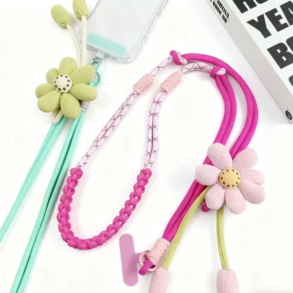 Detachable Crossbody Phone Strap Flower Phone Neck Straps Mobile Phone Lanyard  Outdoor Travel